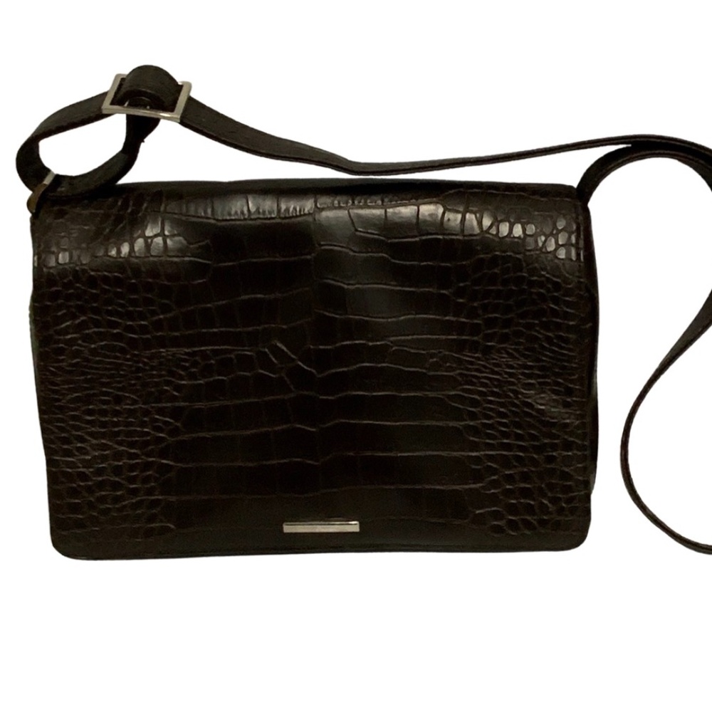 Nine West Brown  Faux Crocodile Bag